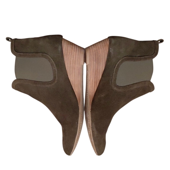 Anthropologie Pilcro and the Letterpress Green Suede Ankle Boot Size 8 Booties - Picture 2 of 9